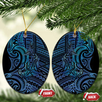 New Zealand Hammerhead Shark Ceramic Ornament Maori Haehae Mangopare Galaxy - Polynesian Pride