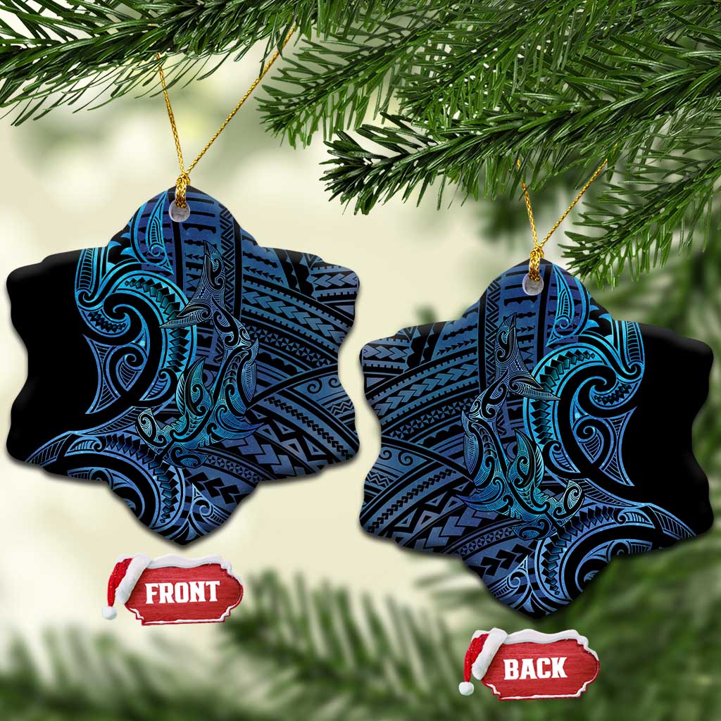 New Zealand Hammerhead Shark Ceramic Ornament Maori Haehae Mangopare Galaxy - Polynesian Pride