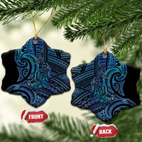 New Zealand Hammerhead Shark Ceramic Ornament Maori Haehae Mangopare Galaxy - Polynesian Pride