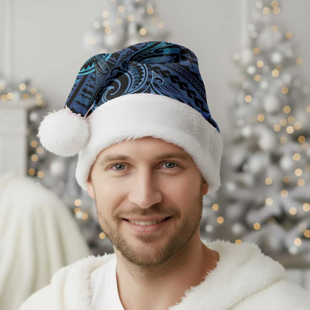 New Zealand Hammerhead Shark Christmas Santa Hat Maori Haehae Mangopare Galaxy - Polynesian Pride