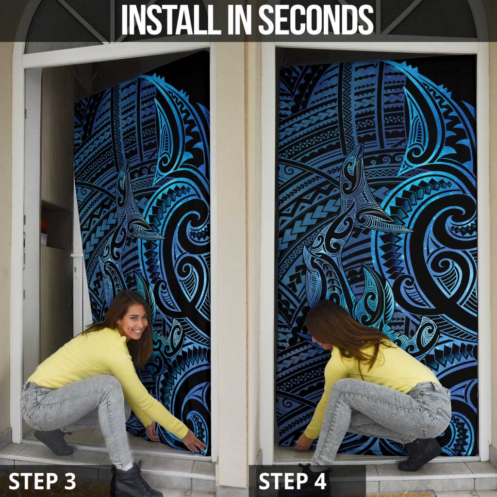 New Zealand Hammerhead Shark Door Cover Maori Haehae Mangopare Galaxy LT14 - Polynesian Pride