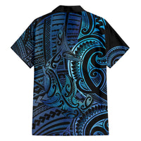 New Zealand Hammerhead Shark Family Matching Summer Maxi Dress and Hawaiian Shirt Maori Haehae Mangopare Galaxy LT14 - Polynesian Pride