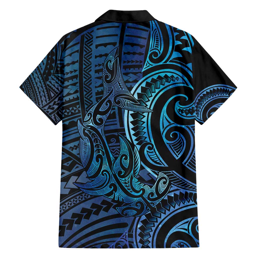 New Zealand Hammerhead Shark Hawaiian Shirt Maori Haehae Mangopare Galaxy LT14 - Polynesian Pride