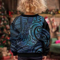 New Zealand Hammerhead Shark Kid Ugly Christmas Sweater Maori Haehae Mangopare Galaxy LT14 - Polynesian Pride