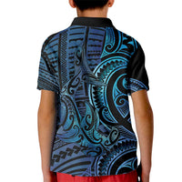 New Zealand Hammerhead Shark Kid Polo Shirt Maori Haehae Mangopare Galaxy LT14 - Polynesian Pride