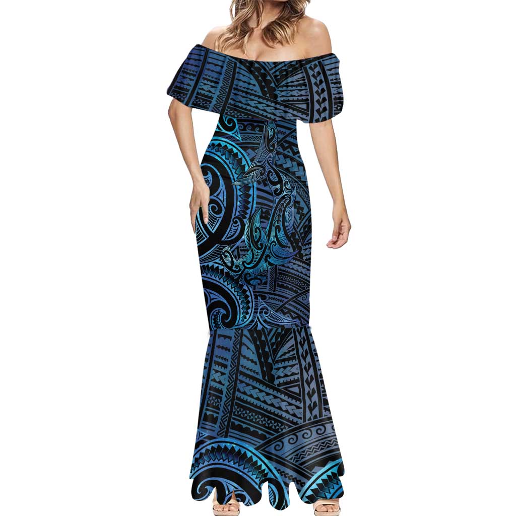 New Zealand Hammerhead Shark Mermaid Dress Maori Haehae Mangopare Galaxy LT14 - Polynesian Pride