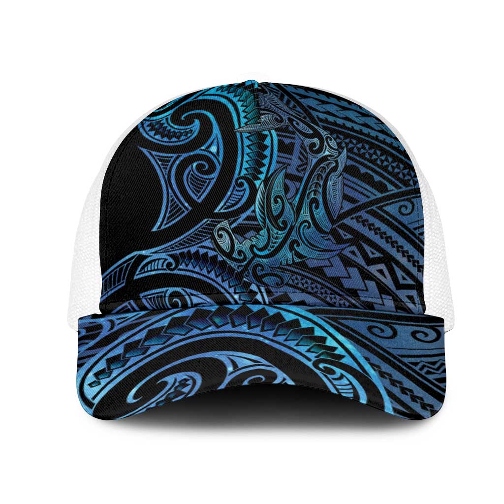 New Zealand Hammerhead Shark Mesh Trucker Cap Maori Haehae Mangopare Galaxy - Polynesian Pride