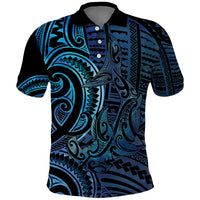 New Zealand Hammerhead Shark Polo Shirt Maori Haehae Mangopare Galaxy LT14 Blue - Polynesian Pride