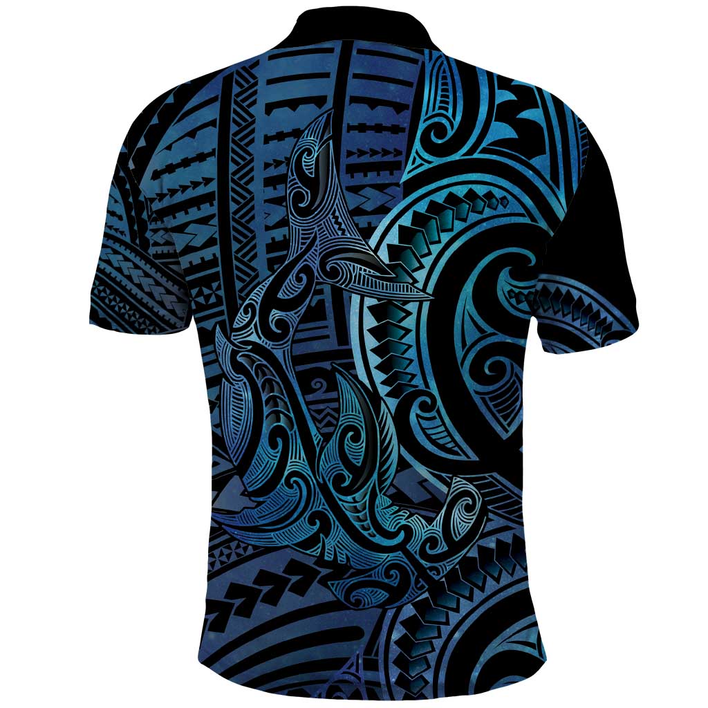 New Zealand Hammerhead Shark Polo Shirt Maori Haehae Mangopare Galaxy LT14 - Polynesian Pride