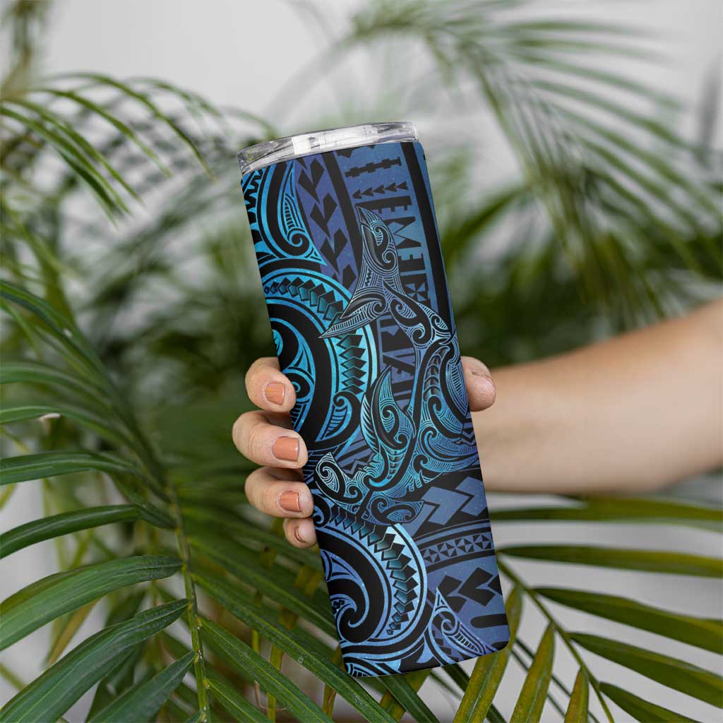New Zealand Hammerhead Shark Skinny Tumbler Maori Haehae Mangopare Galaxy LT14 - Polynesian Pride