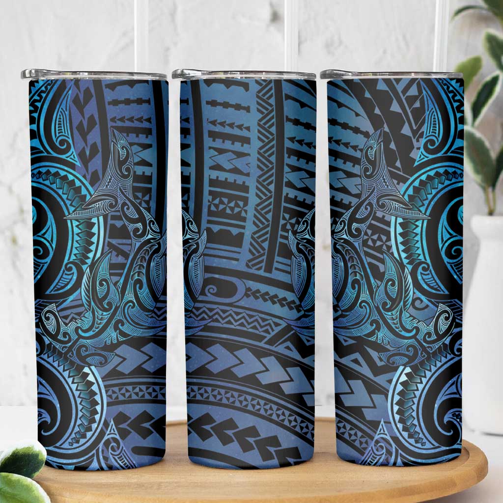 New Zealand Hammerhead Shark Skinny Tumbler Maori Haehae Mangopare Galaxy LT14 - Polynesian Pride