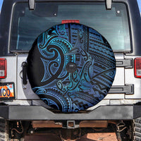 New Zealand Hammerhead Shark Spare Tire Cover Maori Haehae Mangopare Galaxy LT14 Blue - Polynesian Pride