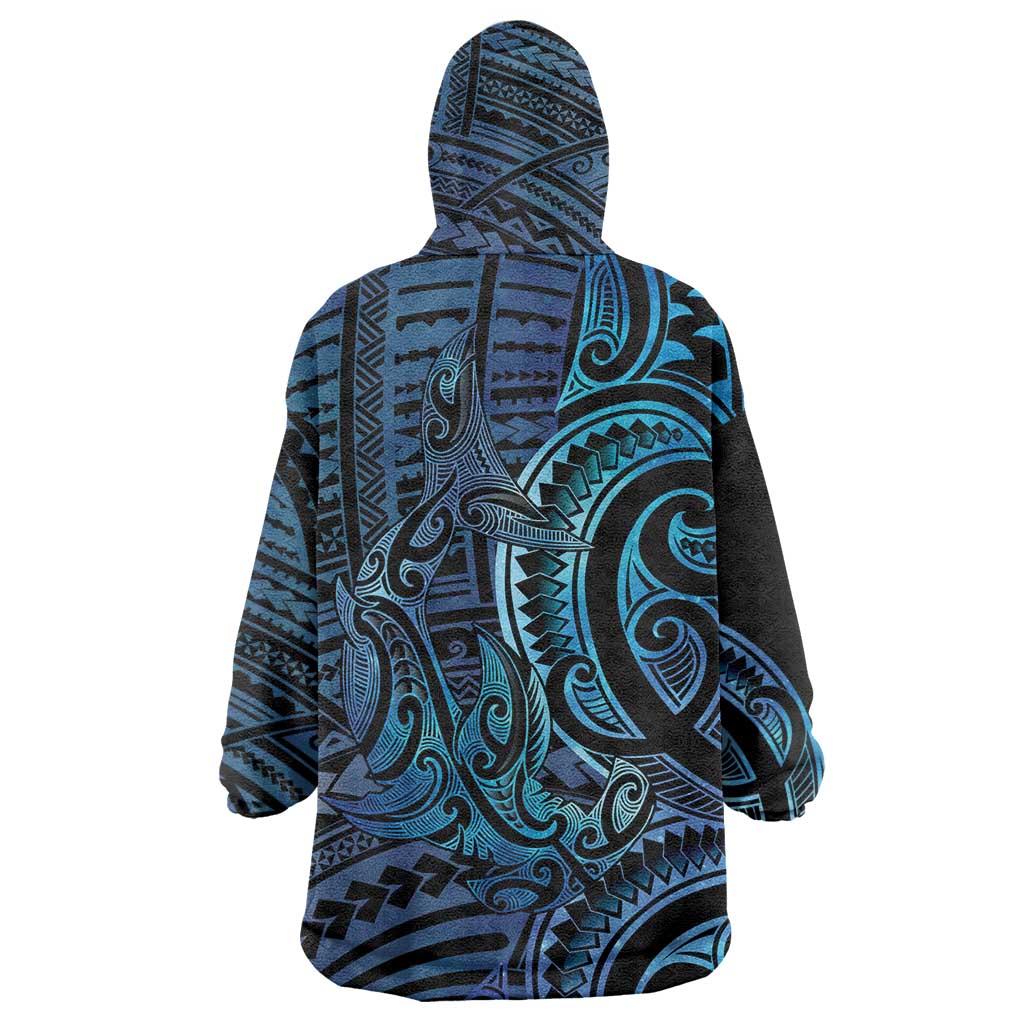 New Zealand Hammerhead Shark Wearable Blanket Hoodie Maori Haehae Mangopare Galaxy LT14 - Polynesian Pride