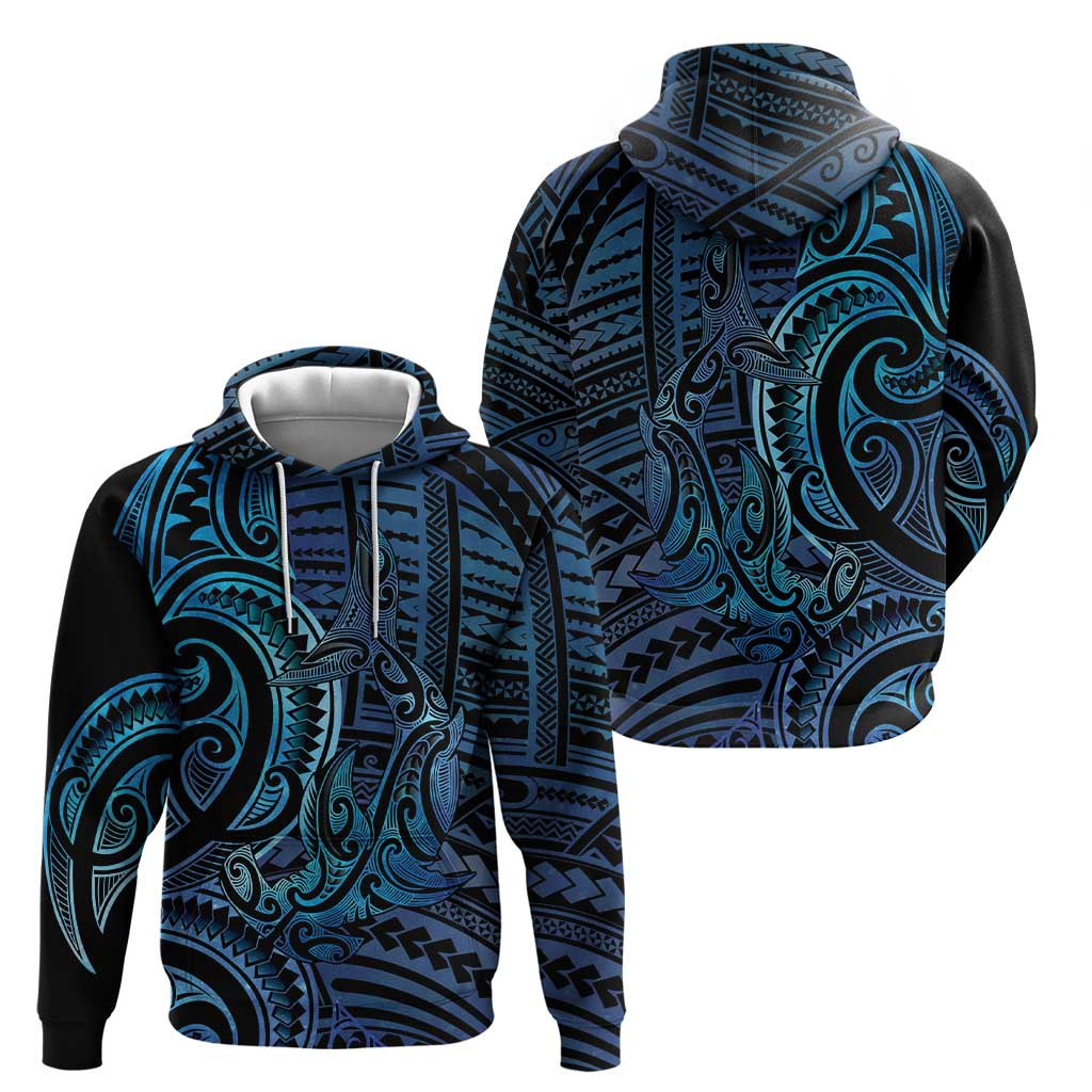New Zealand Hammerhead Shark Zip Hoodie Maori Haehae Mangopare Galaxy LT14 - Polynesian Pride