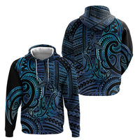 New Zealand Hammerhead Shark Zip Hoodie Maori Haehae Mangopare Galaxy LT14 - Polynesian Pride