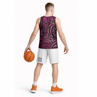New Zealand Hammerhead Shark Basketball Jersey Maori Haehae Mangopare Pink LT14 - Polynesian Pride