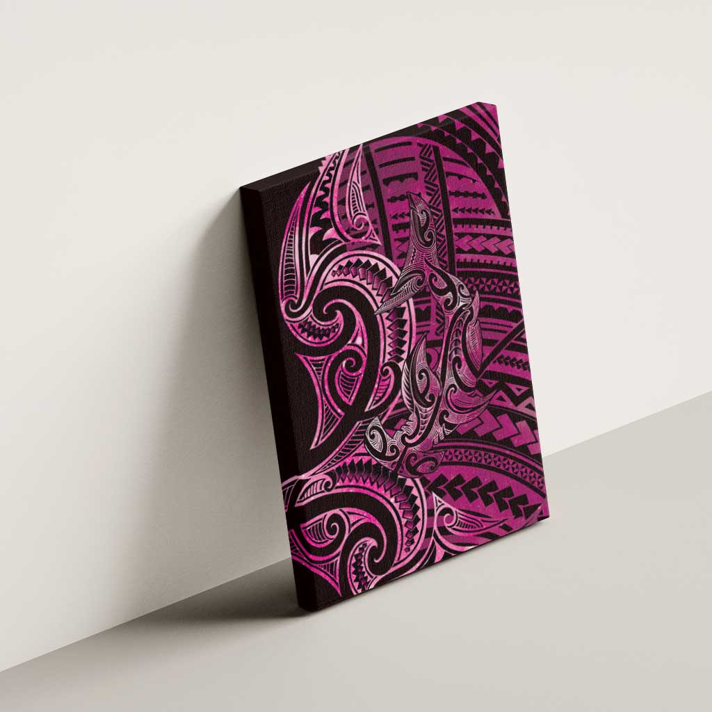 New Zealand Hammerhead Shark Canvas Wall Art Maori Haehae Mangopare Pink - Polynesian Pride