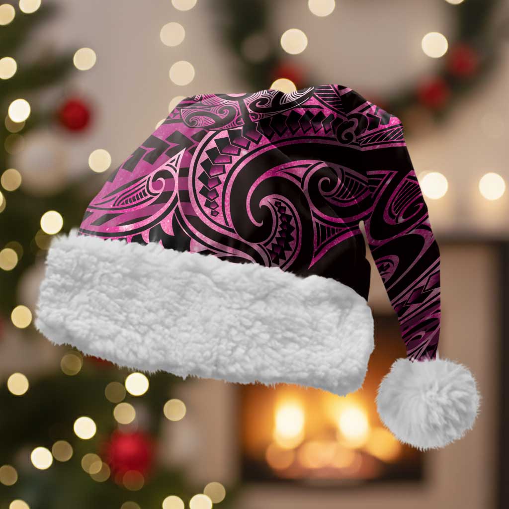 New Zealand Hammerhead Shark Christmas Santa Hat Maori Haehae Mangopare Pink LT14 With Fur Pink - Polynesian Pride