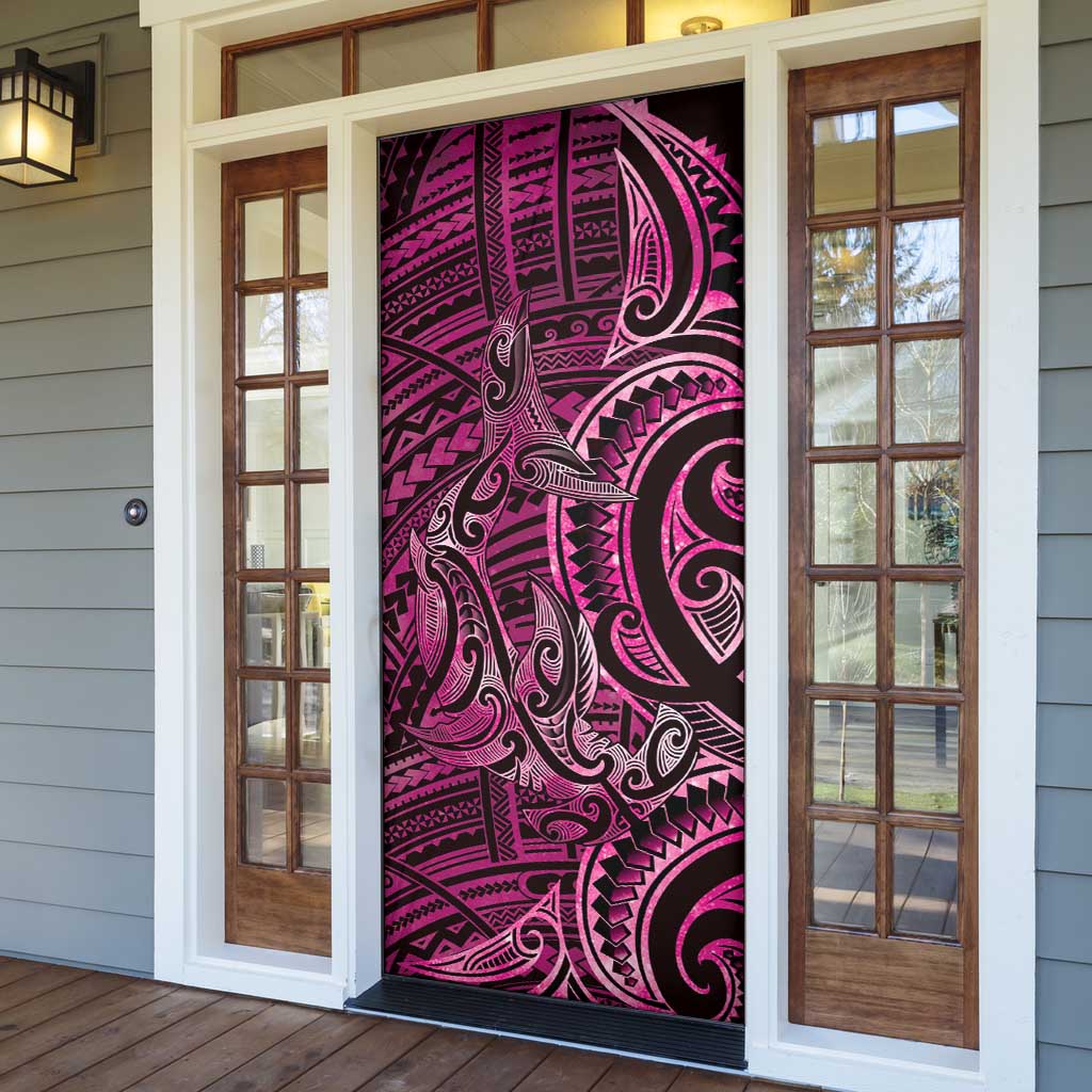 New Zealand Hammerhead Shark Door Cover Maori Haehae Mangopare Pink LT14 - Polynesian Pride