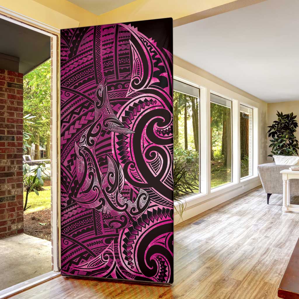 New Zealand Hammerhead Shark Door Cover Maori Haehae Mangopare Pink LT14 - Polynesian Pride