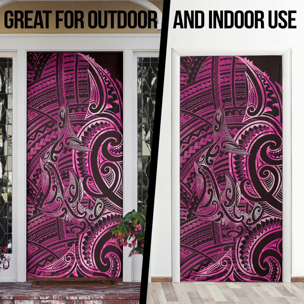 New Zealand Hammerhead Shark Door Cover Maori Haehae Mangopare Pink LT14 - Polynesian Pride