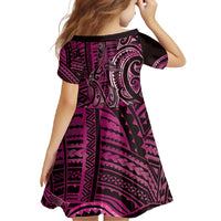 New Zealand Hammerhead Shark Family Matching Off Shoulder Maxi Dress and Hawaiian Shirt Maori Haehae Mangopare Pink LT14 - Polynesian Pride