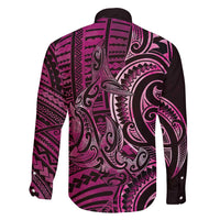 New Zealand Hammerhead Shark Family Matching Summer Maxi Dress and Hawaiian Shirt Maori Haehae Mangopare Pink LT14 - Polynesian Pride