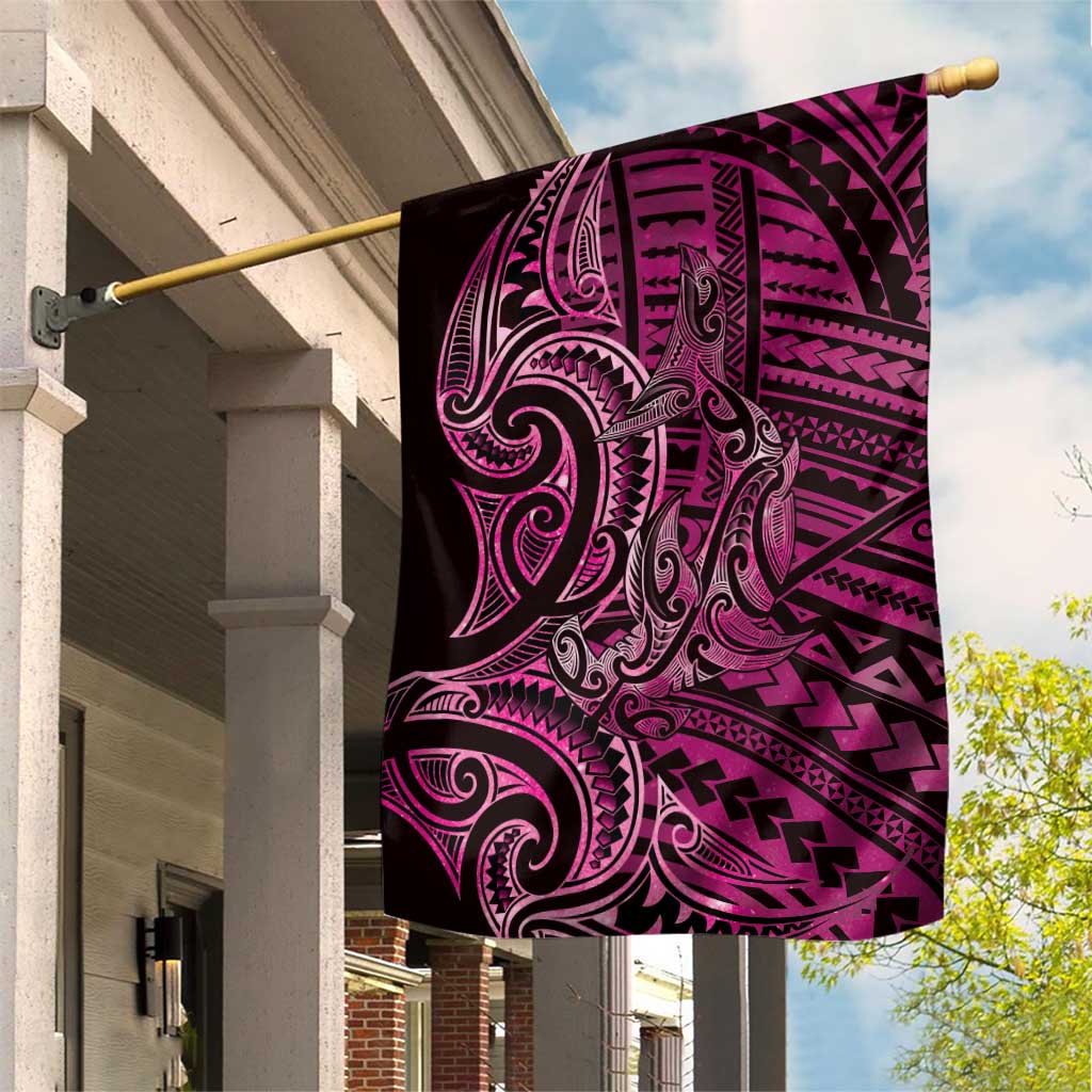 New Zealand Hammerhead Shark Garden Flag Maori Haehae Mangopare Pink LT14 House Flag Pink - Polynesian Pride