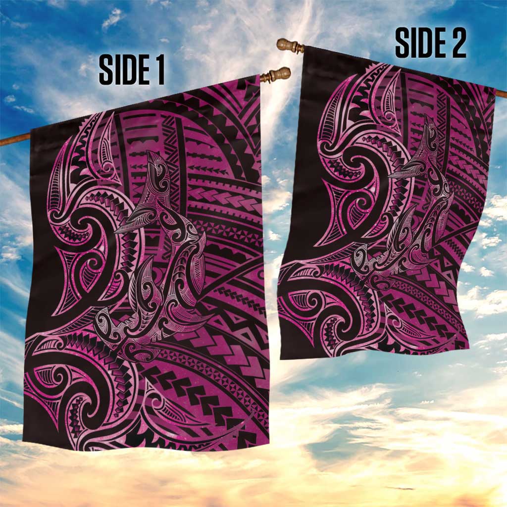New Zealand Hammerhead Shark Garden Flag Maori Haehae Mangopare Pink LT14 - Polynesian Pride