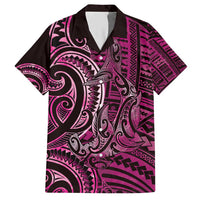 New Zealand Hammerhead Shark Hawaiian Shirt Maori Haehae Mangopare Pink LT14 Pink - Polynesian Pride