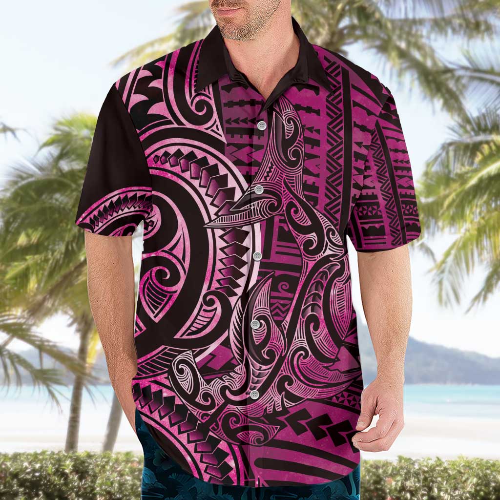 New Zealand Hammerhead Shark Hawaiian Shirt Maori Haehae Mangopare Pink LT14 - Polynesian Pride