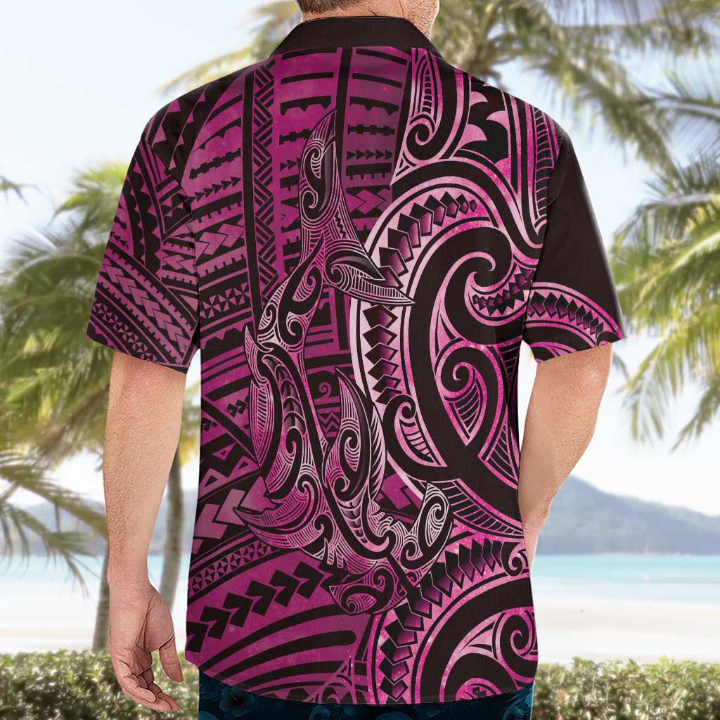 New Zealand Hammerhead Shark Hawaiian Shirt Maori Haehae Mangopare Pink LT14 - Polynesian Pride