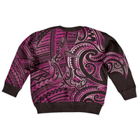 New Zealand Hammerhead Shark Kid Ugly Christmas Sweater Maori Haehae Mangopare Pink LT14 - Polynesian Pride