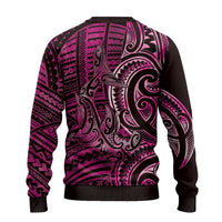 New Zealand Hammerhead Shark Ugly Christmas Sweater Maori Haehae Mangopare Pink LT14 - Polynesian Pride