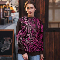New Zealand Hammerhead Shark Ugly Christmas Sweater Maori Haehae Mangopare Pink LT14 - Polynesian Pride