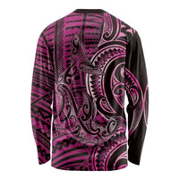 New Zealand Hammerhead Shark Long Sleeve Shirt Maori Haehae Mangopare Pink LT14 - Polynesian Pride