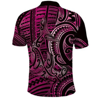 New Zealand Hammerhead Shark Polo Shirt Maori Haehae Mangopare Pink LT14 - Polynesian Pride