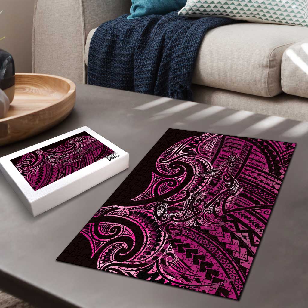 New Zealand Hammerhead Shark Puzzle Maori Haehae Mangopare Pink - Polynesian Pride