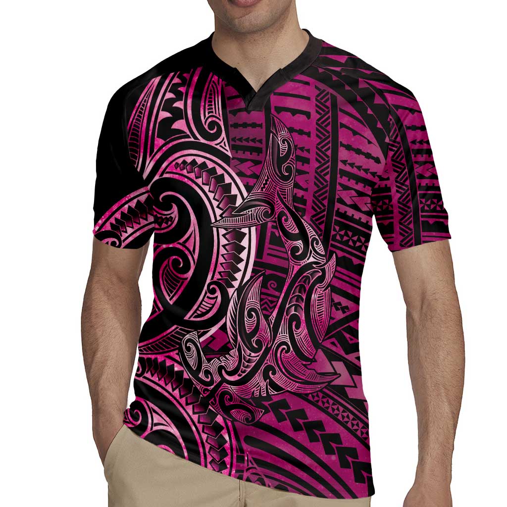 New Zealand Hammerhead Shark Rugby Jersey Maori Haehae Mangopare Pink - Polynesian Pride