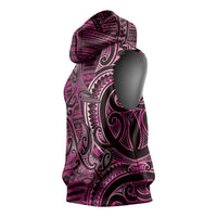 New Zealand Hammerhead Shark Sleeveless Hoodie Maori Haehae Mangopare Pink LT14 - Polynesian Pride