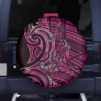 New Zealand Hammerhead Shark Spare Tire Cover Maori Haehae Mangopare Pink LT14 No hole Pink - Polynesian Pride