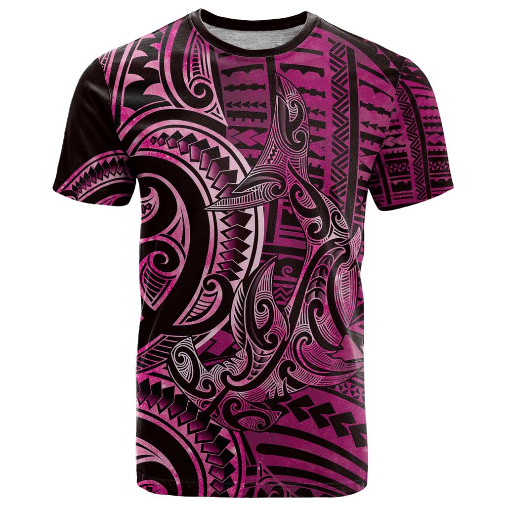 New Zealand Hammerhead Shark T Shirt Maori Haehae Mangopare Pink LT14 Pink - Polynesian Pride