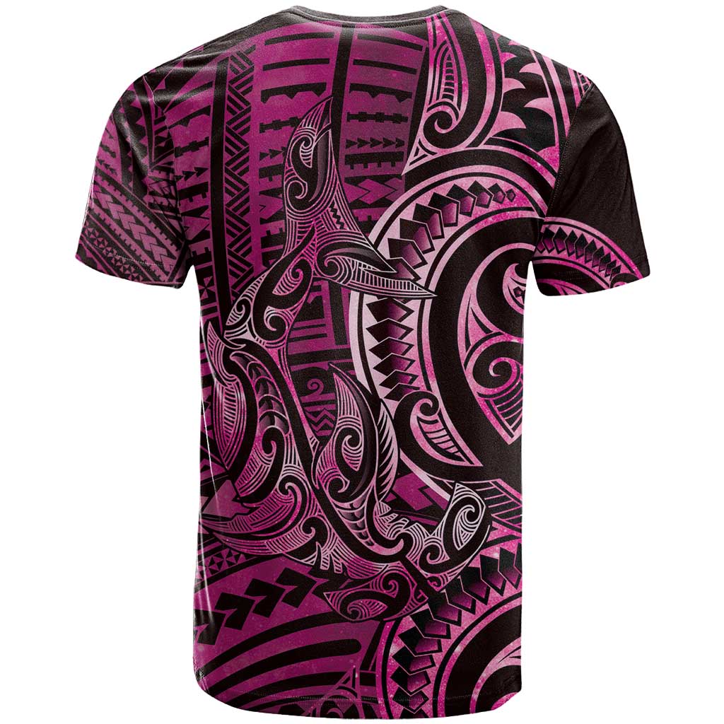 New Zealand Hammerhead Shark T Shirt Maori Haehae Mangopare Pink LT14 - Polynesian Pride
