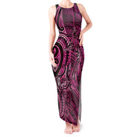 New Zealand Hammerhead Shark Tank Maxi Dress Maori Haehae Mangopare Pink LT14 Women Pink - Polynesian Pride