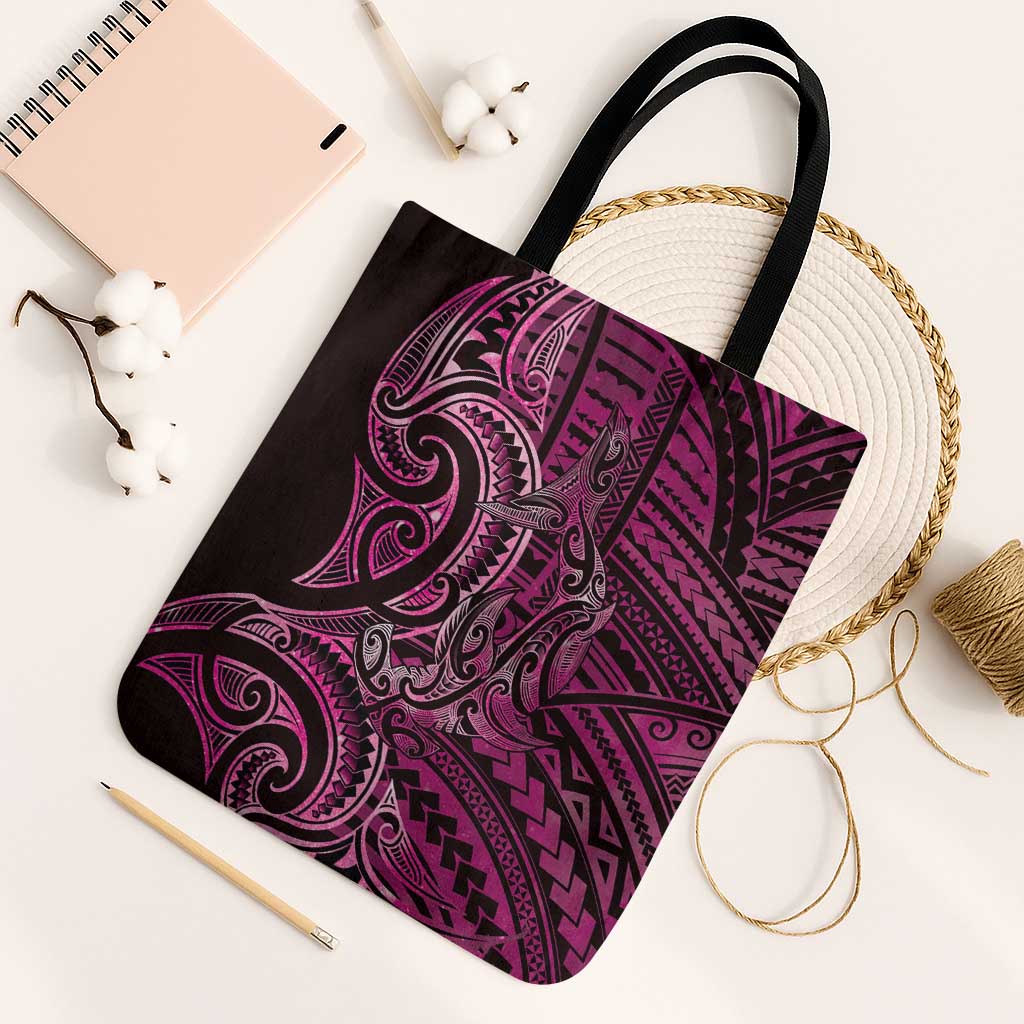 New Zealand Hammerhead Shark Tote Bag Maori Haehae Mangopare Pink - Polynesian Pride