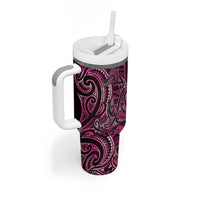 New Zealand Hammerhead Shark Tumbler With Handle Maori Haehae Mangopare Pink LT14 - Polynesian Pride