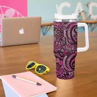 New Zealand Hammerhead Shark Tumbler With Handle Maori Haehae Mangopare Pink LT14 - Polynesian Pride