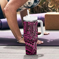 New Zealand Hammerhead Shark Tumbler With Handle Maori Haehae Mangopare Pink LT14 - Polynesian Pride