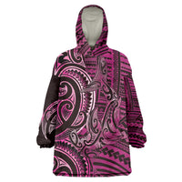 New Zealand Hammerhead Shark Wearable Blanket Hoodie Maori Haehae Mangopare Pink LT14 One Size Pink - Polynesian Pride