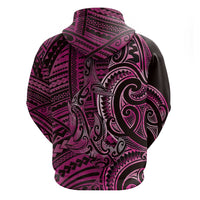 New Zealand Hammerhead Shark Zip Hoodie Maori Haehae Mangopare Pink LT14 - Polynesian Pride